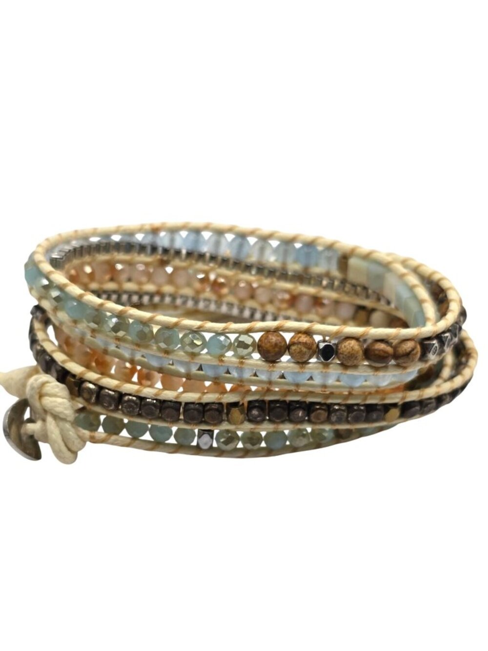 Plumiss Wrap Bracelet Multilayer Beaded Natural Stones Boho womens jewelry